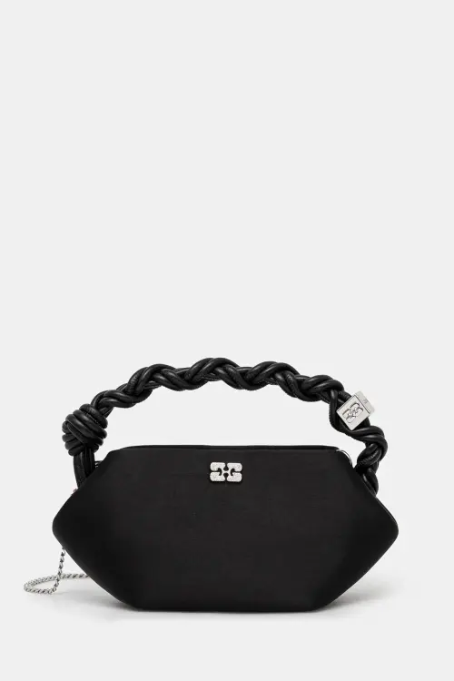 Сумочка GANNI Bou Bag Mini Soir Satin цвет чёрный A6340
