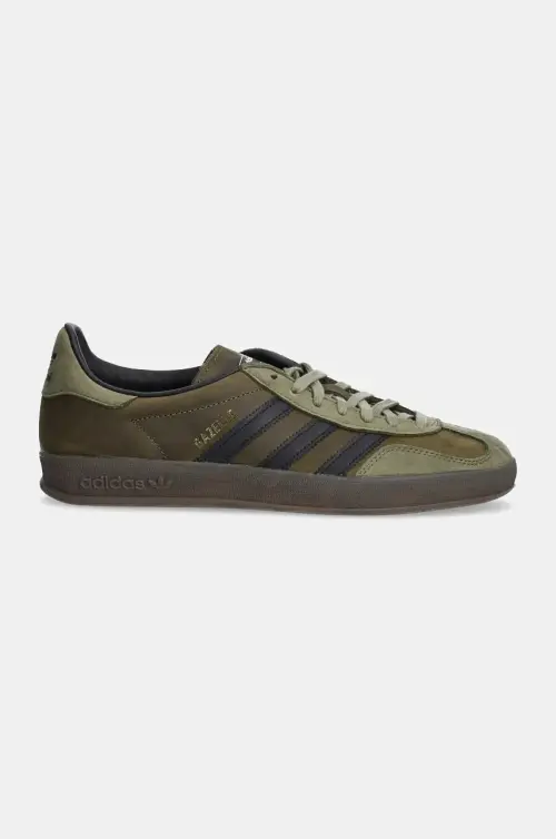 Кожаные кроссовки adidas Originals Gazelle Indoor цвет зелёный IH4772