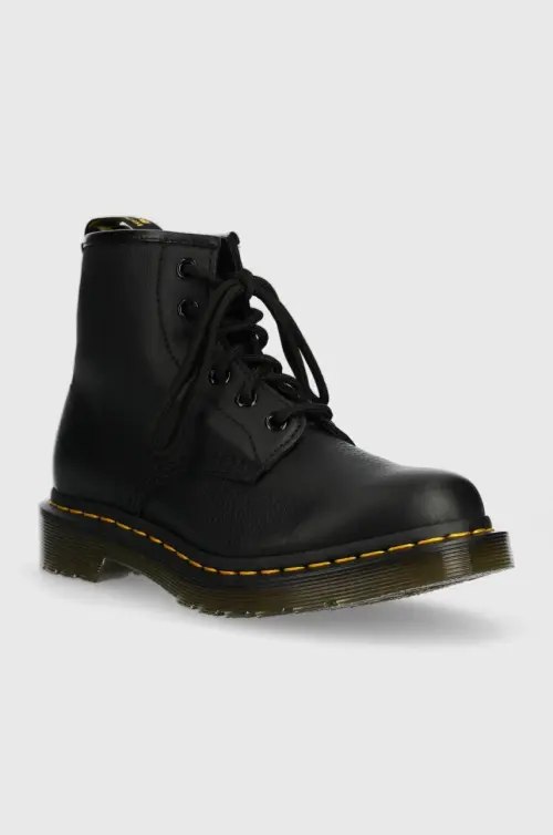 Кожаные полусапоги Dr. Martens 101 женские цвет чёрный на платформе DM30700001 DM30700001-Black