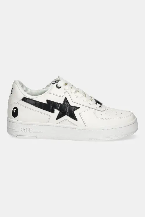 Кожаные кроссовки A Bathing Ape BAPE STA ICON #1 L цвет белый 1L30291305