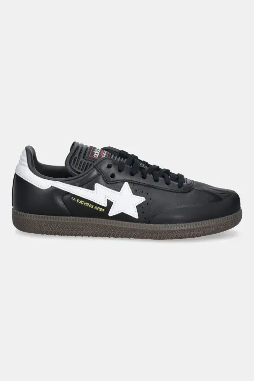 Кожаные кроссовки adidas Originals SAMBA BAPE цвет чёрный JR9246