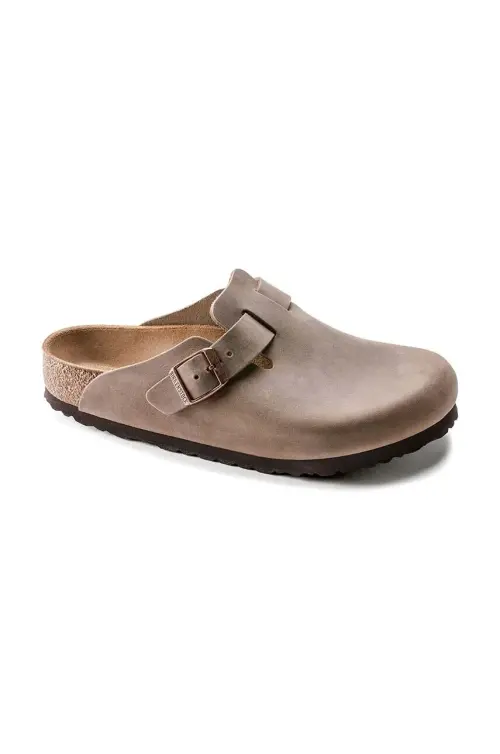 Шлепанцы из нубука Birkenstock Boston цвет коричневый 960811