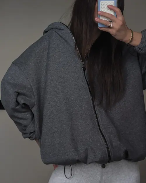 Tassha Yu Tag Me Zip Hoodie OVSZD Grafit Melange 