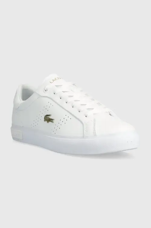 Кожаные кроссовки Lacoste Powercourt 2.0 Leather цвет белый 47SFA0072