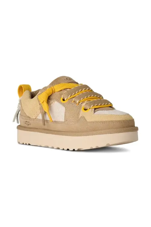 Замшевые кроссовки UGG Lo Lowmel Biarritz цвет бежевый 1172710.MDSD