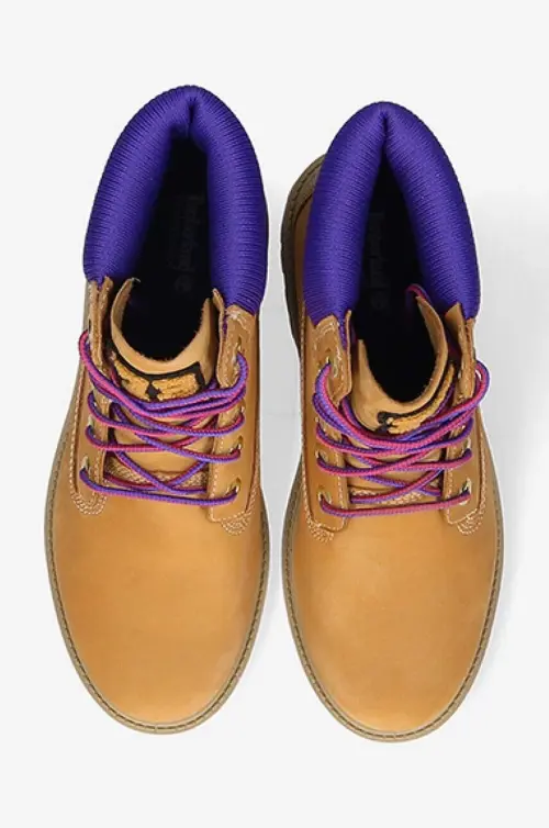 Замшевые ботинки Timberland Heritage 6 женские цвет коричневый на плоском ходу