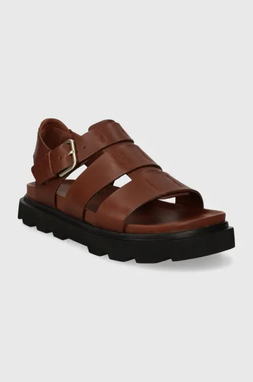 Кожаные сандалии UGG W Capitelle Strap женские цвет коричневый 1152674.COG