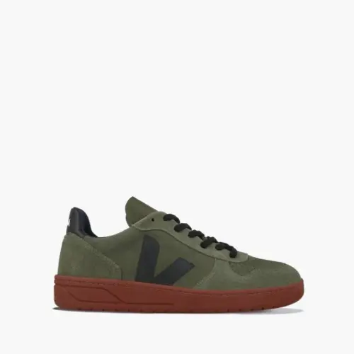 Veja V-10 Suede Olive Black Rust Sole VXM031635