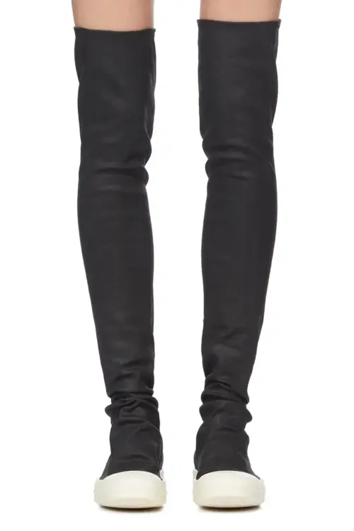 Сапоги Rick Owens DRKSHDW High Sock Sneaks цвет чёрный на плоском ходу DS02E7812.SBW