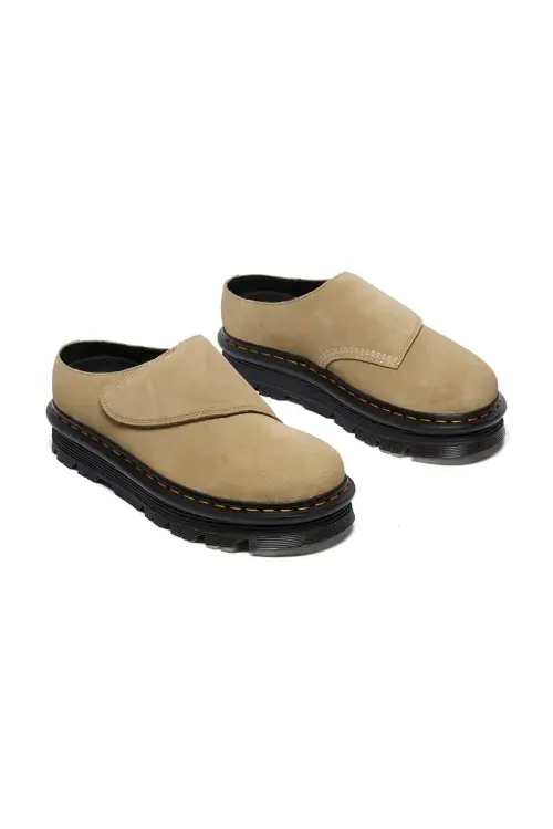 Замшевые шлепанцы Dr. Martens ZebZag AnyWair Mule цвет бежевый