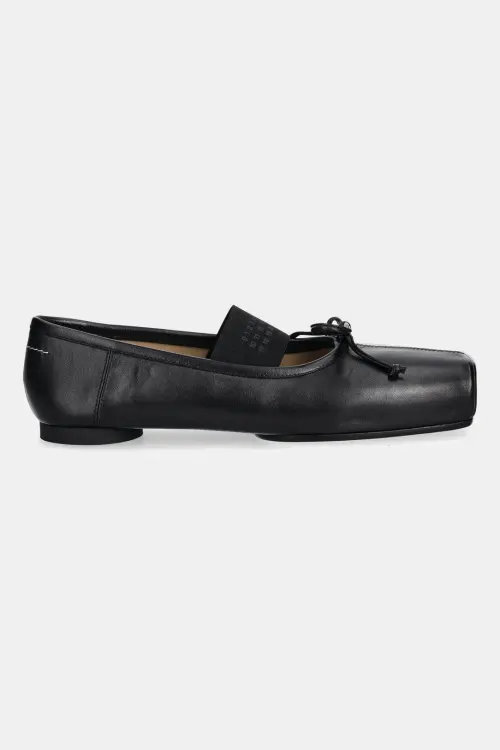 Кожаные балетки MM6 Maison Margiela цвет чёрный S59WZ0103.P3628.T8013