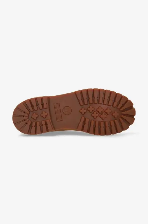 Замшевые ботинки Timberland Premium женские цвет коричневый на плоском ходу слегка утеплённый A5SZD-BROWN