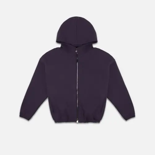 Худи Tassha Yu Front Zip Hoodie Short Black Silver 