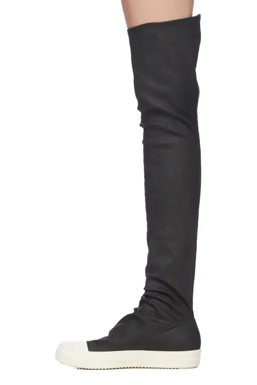 Сапоги Rick Owens DRKSHDW High Sock Sneaks цвет чёрный на плоском ходу DS02E7812.SBW