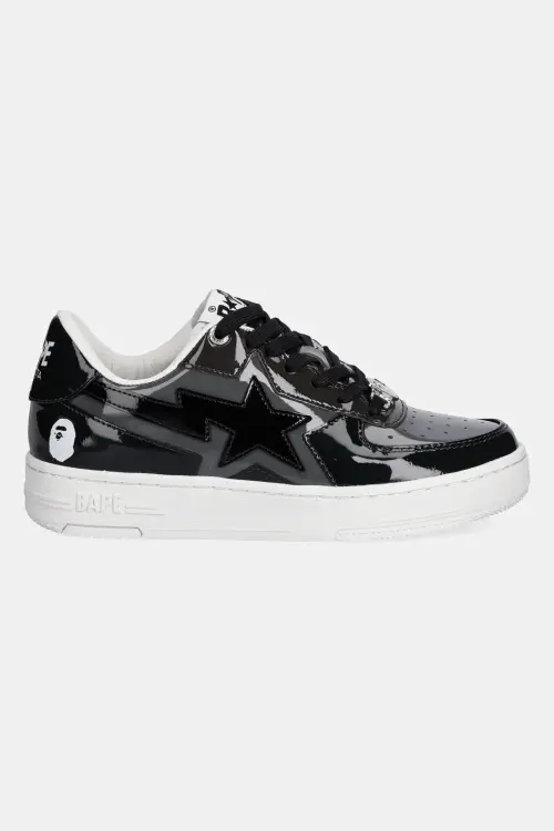 Кожаные кроссовки A Bathing Ape BAPE STA ICON L женские цвет чёрный 1K80291308