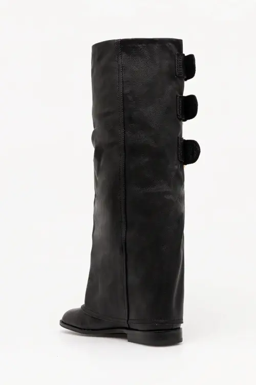 Кожаные сапоги Naked Wolfe Anchor цвет чёрный на плоском ходу слегка утеплённые Anchor Black Leather