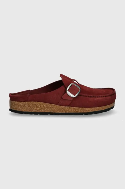 Замшевые шлепанцы Birkenstock Buckley LEVE женские цвет бордовый 1027990