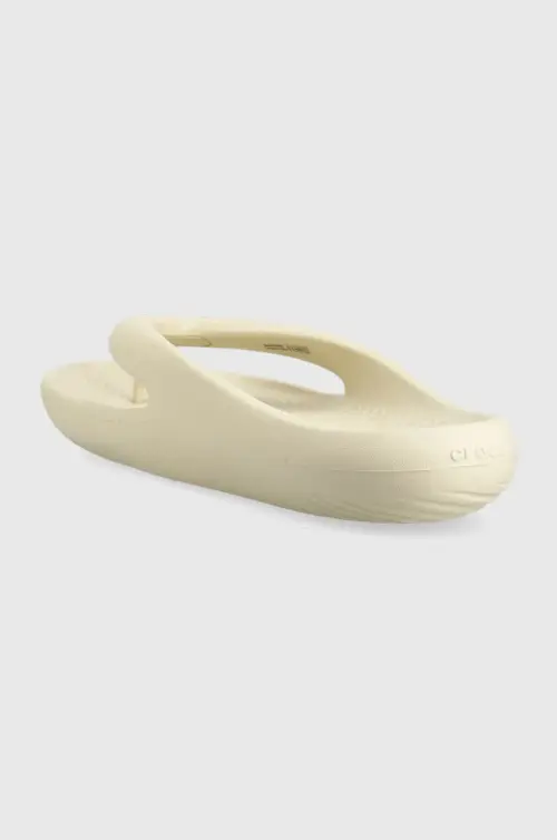 Вьетнамки Crocs Mellow Flip женские цвет бежевый на плоском ходу 208437