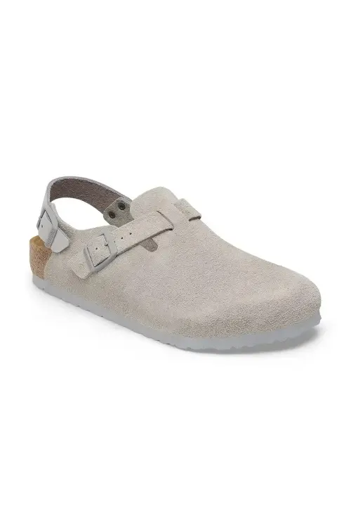 Замшевые шлепанцы Birkenstock Tokio LEVE мужской цвет серый 1028359