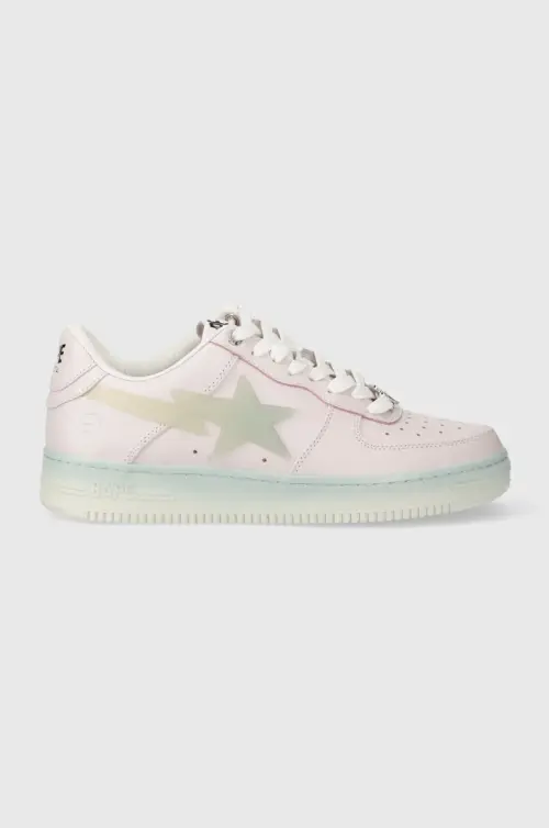 Кожаные кроссовки A Bathing Ape Bape Sta #5 M1 цвет розовый 1J80191054