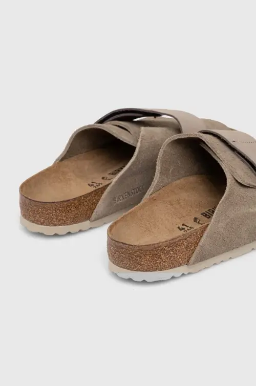Замшевые шлепанцы Birkenstock Kyoto мужские цвет бежевый