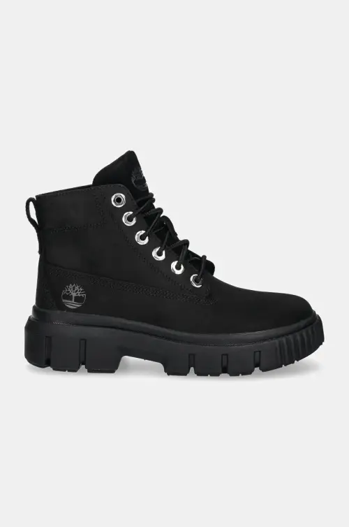 Замшевые ботинки Timberland Greyfield женские цвет чёрный на платформе TB0A5RNG0011