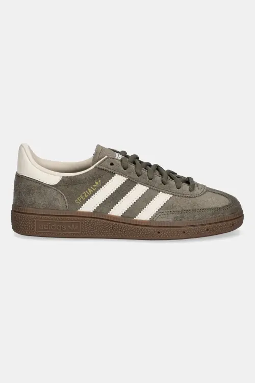 Кожаные кроссовки adidas Originals Handball Spezial цвет зелёный JR2121
