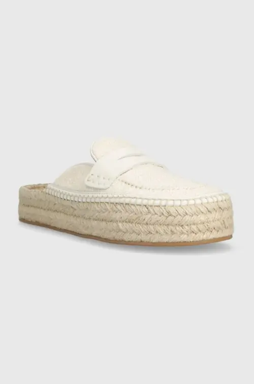 Шлепанцы JW Anderson Loafer Espadrillas женские цвет бежевый на платформе ANW42005C