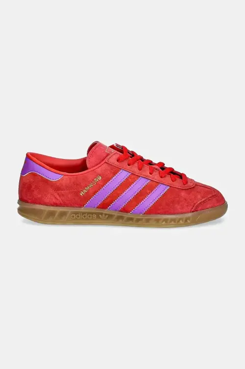 Замшевые кроссовки adidas Originals Hamburg W цвет красный IH5461