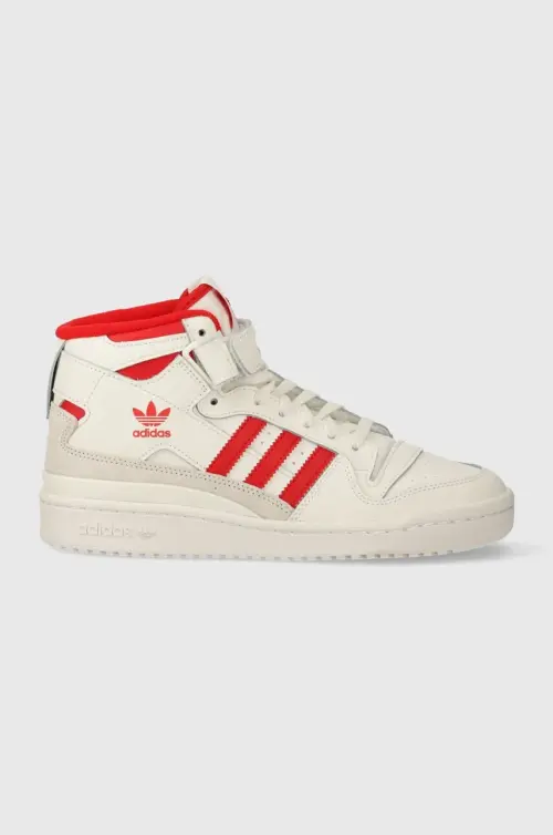 Кожаные кроссовки adidas Originals Forum Mid цвет белый IG6497
