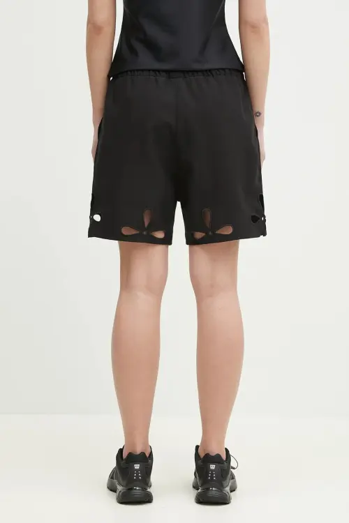 Шорты Coperni Petal Embroidered Cut-Out женские цвет чёрный с аппликацией высокая посадка