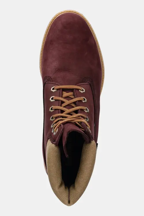 Ботинки из нубука Timberland Premium 6 цвет бордовый