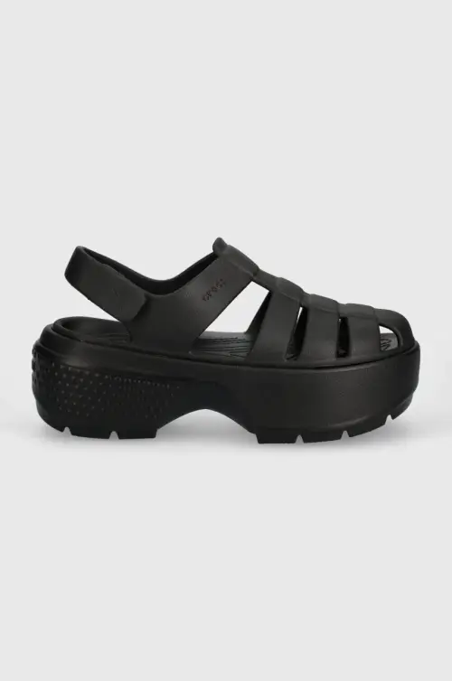Сандалии Crocs Stomp Fisherman Sandal женские цвет чёрный на платформе 209938