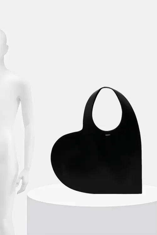 Кожаная сумочка Coperni Double Heart Tote цвет чёрный