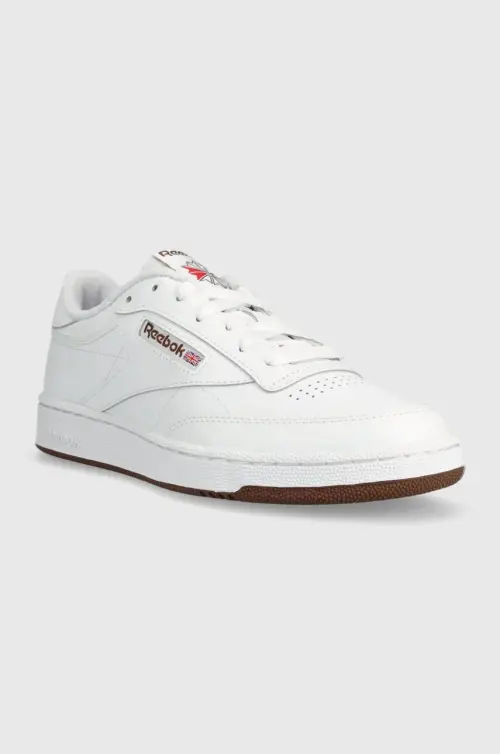 Кожаные кроссовки Reebok Classic Club C 85 цвет белый FZ6012.100039279-WH/WH/RO