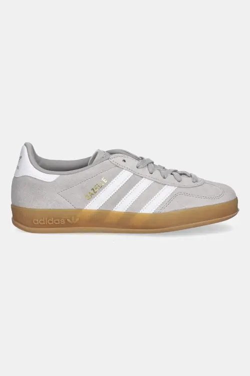 Замшевые кроссовки adidas Originals Gazelle Indoor цвет серый JQ0176