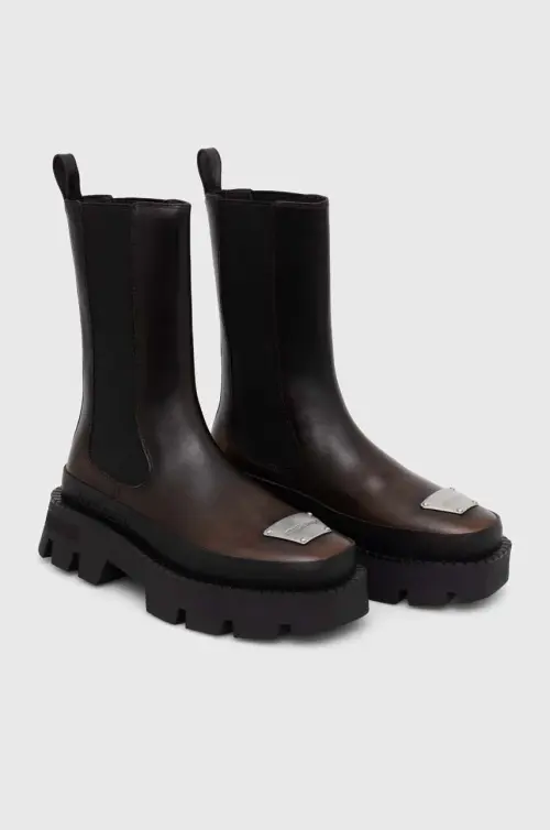 Кожаные полусапоги MISBHV The 2000 Chelsea Boot женские цвет коричневый на платформе 231BW103