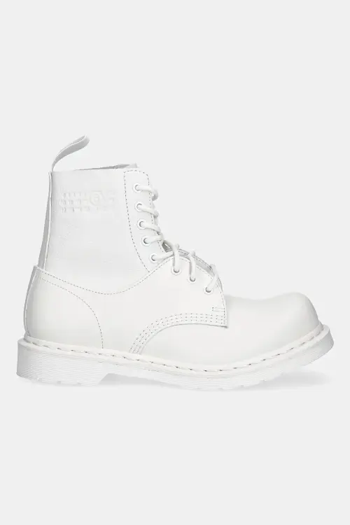 Кожаные полусапоги MM6 Maison Margiela цвет белый SH3WU0013