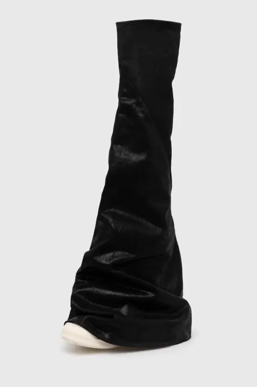 Сапоги Rick Owens Denim Boots Fetish женские цвет чёрный на плоском ходу DS01D1815.BF.911