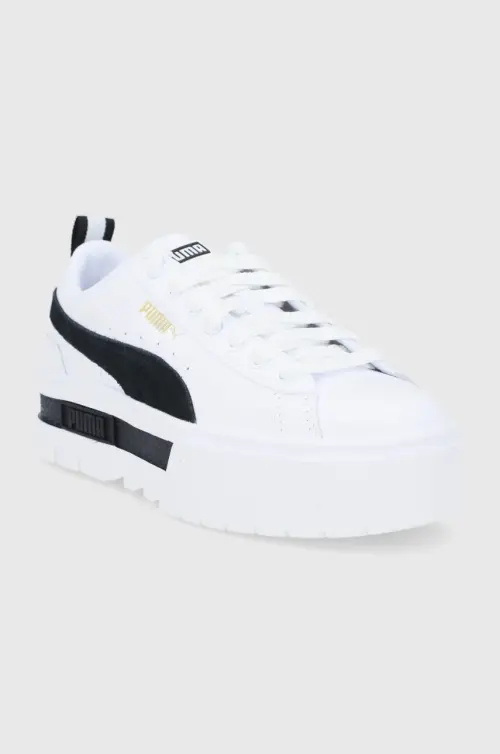 Ботинки Puma Mayze Lth цвет белый на платформе 381983-01