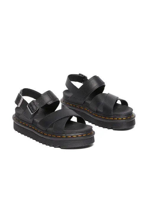 Кожаные сандалии Dr. Martens Voss II женские цвет чёрный на платформе DM31558001