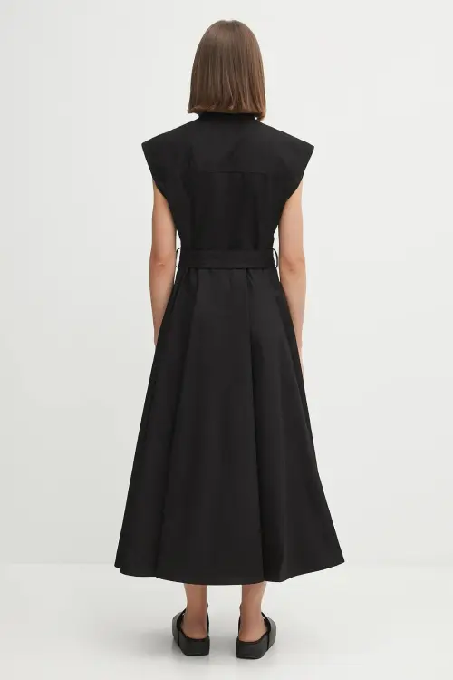 Платье Y-3 Twill цвет чёрный midi расклешённое
