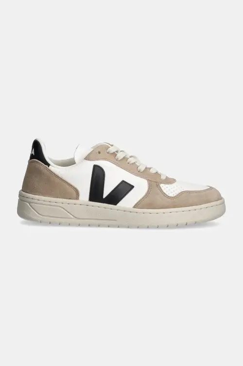 Кожаные кроссовки Veja V-10 CHFREE цвет бежевый