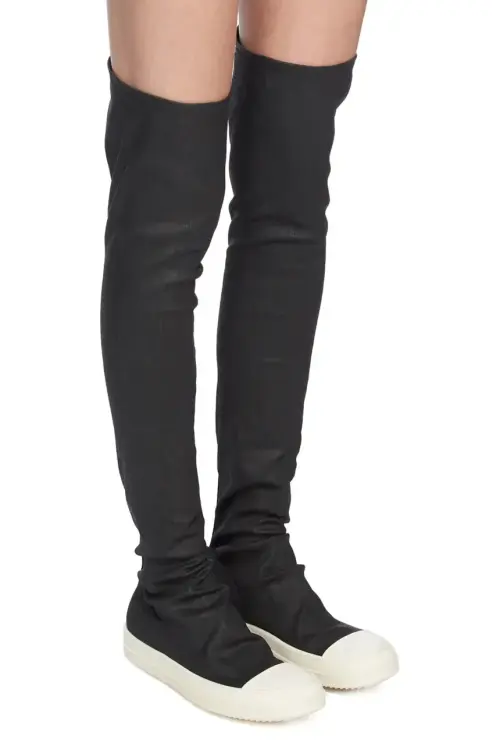 Сапоги Rick Owens DRKSHDW High Sock Sneaks цвет чёрный на плоском ходу DS02E7812.SBW