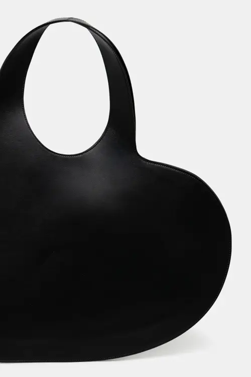 Кожаная сумочка Coperni Double Heart Tote цвет чёрный