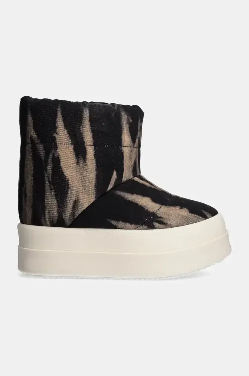 Полусапожки Rick Owens Mega Bumper Low Lunar женские цвет чёрный на платформе слегка утеплённый DS02D2839.DBSUPA