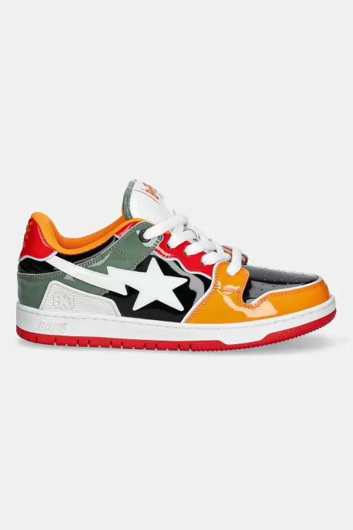 Кожаные кроссовки A Bathing Ape NEW BAPE SK8 STA #2 M1 цвет оранжевый 1L30191312