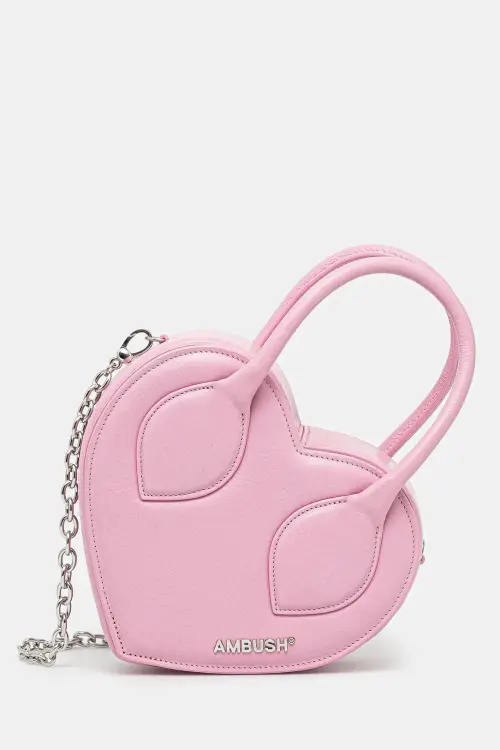 Кожаная сумочка Heart Top Handle Bag цвет розовый