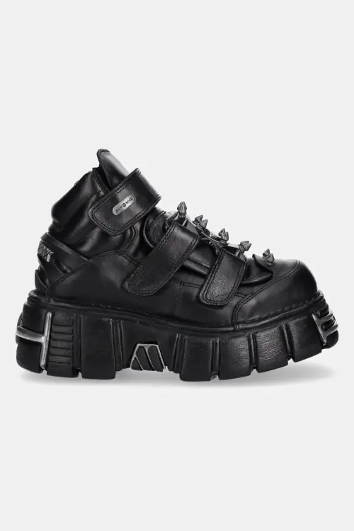 Кожаные кроссовки New Rock NOMADA NEGRO, TOWER NEGRO ACERO цвет чёрный M.285C.S1