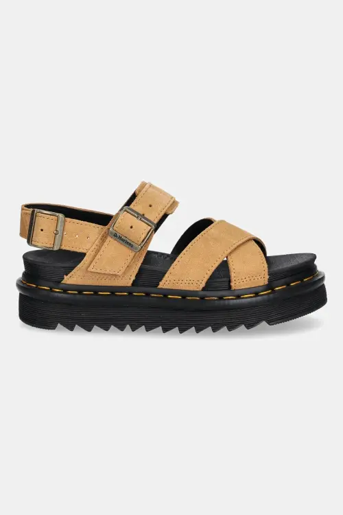 Замшевые сандалии Dr. Martens Voss II Sandal женская цвет коричневый на платформе DM40930200